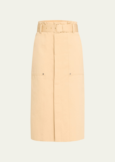 A.l.c Maia Belted Midi Cargo Skirt In Latte