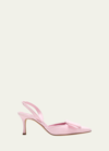Manolo Blahnik Maysli Suede Buckle Halter Pumps In Light Pink