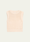 A.l.c Sawyer Sleeveless Open-knit Top In Bonecream