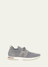 Loro Piana Knit Lace-up Runner Sneakers In M579 Flannel Grey
