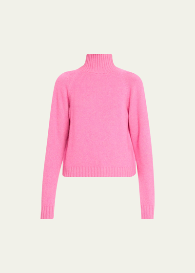 The Elder Statesman High-neck Cashmere Sweater In Neonpink