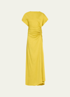 A.L.C NADIA RUCHED PETAL-SLEEVE GOWN