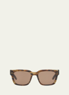 Barton Perreira Men's Zander Plastic Rectangle Sunglasses In Sulcata Tortoise/