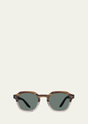 Barton Perreira Men's Tucker Round Acetate Sunglasses In Brown