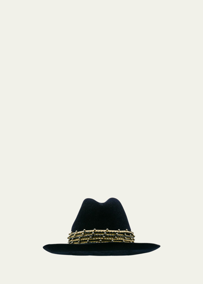 Kokin Big Sky Felt Fedora In Navy