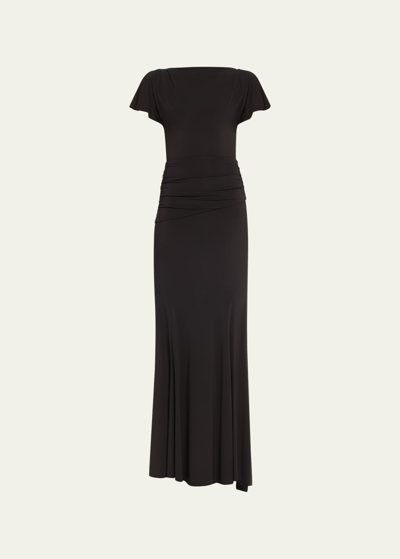 Jason Wu Collection Sheer Jersey Trumpet Evening Gown In Black