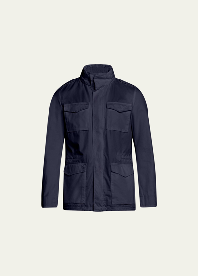 Herno Men's Cotton Concealed-zip Safari Jacket In 9200