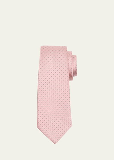 Giorgio Armani Men's Silk Jacquard Polka Dot Tie In Pink