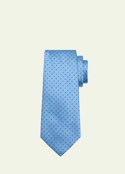 Giorgio Armani Men's Silk Jacquard Polka Dot Tie In Blue