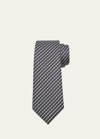 GIORGIO ARMANI MEN'S SILK JACQUARD GEOMETRIC STRIPE TIE