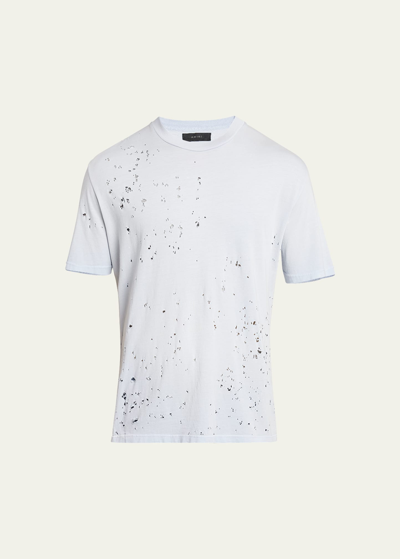 Amiri Men's Washed Distressed T-shirt In Gray Dawn