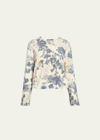 LORO PIANA BLUE EYES HILL FLORAL CASHMERE SWEATER
