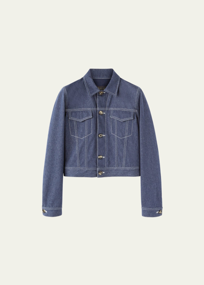 Loro Piana Demore Denim Jacket In W13k Surge Blue