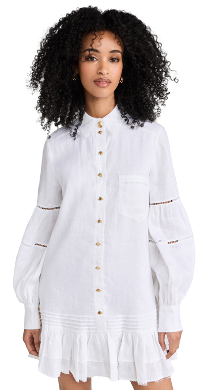 Aje Lotus Shirt Mini Dress Ivory