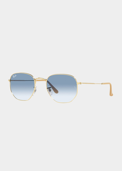 Ray Ban Gradient Round Metal & Crystal Sunglasses In Gold Flash