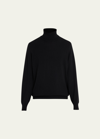 Brunello Cucinelli Lightweight Turtleneck Sweater In Cashmere And Silk In Black