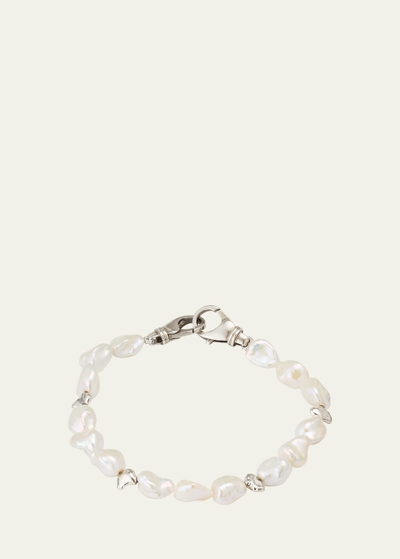 Lois Sasson Design Men's Freshwater Pearl Bracelet In White