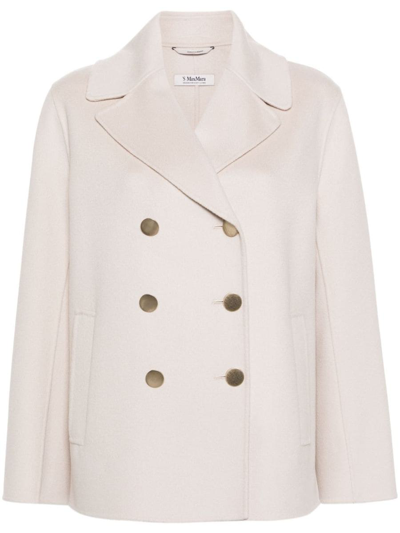 's Max Mara Wool Double-breasted Jacket In Beige