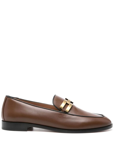 Aquazzura Brandi Leather Loafers In Brown