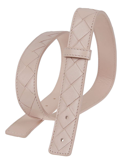 Bottega Veneta Leather Belt In Powder