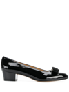 FERRAGAMO FERRAGAMO PATENT LEATHER VARA BALLERINAS