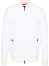 Kiton Zipped Bomber Jacket In White