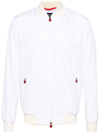 Kiton Zipped Bomber Jacket In White