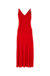 Lanvin Red Flame Sleeveless A-line Midi Dress In Flame