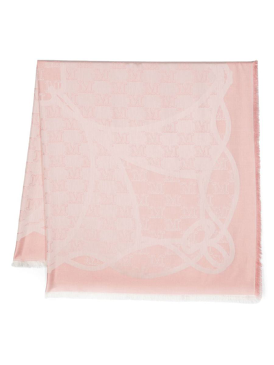 Max Mara Printed Silk Foulard In Pink