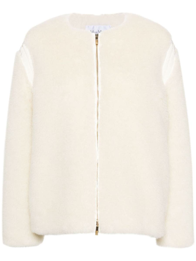 Max Mara Wool Short Jacket In White