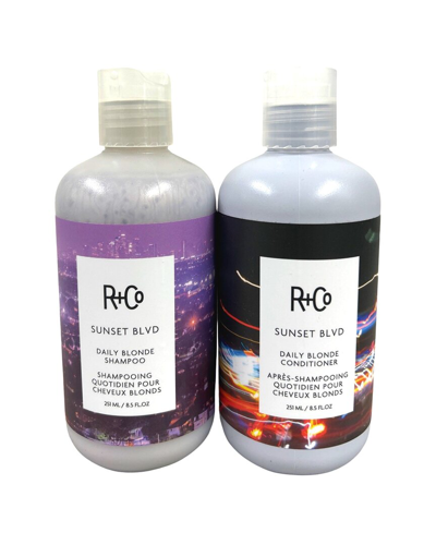R + Co R+co 8.5oz Sunset Blvd Daily Blonde Shampoo & Conditioner Duo In White