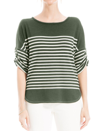 Max Studio Ruched Top In Green