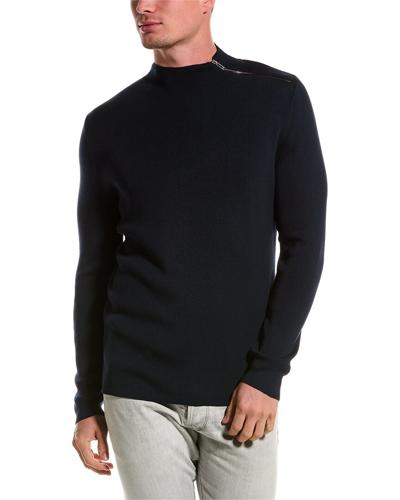 Karl Lagerfeld Mock Neck Sweater In Navy