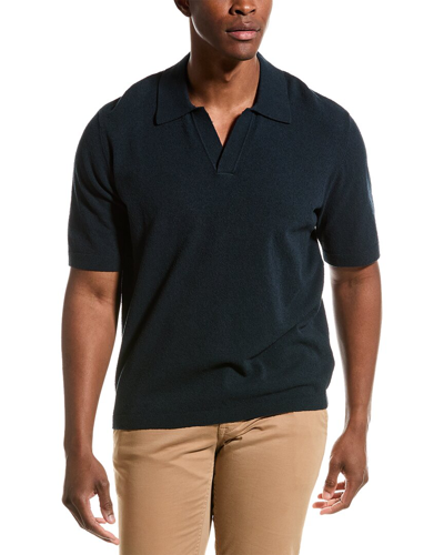 Rag & Bone Harvey Knit Polo Shirt In Navy