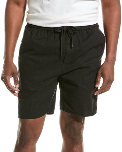 Rag & Bone Reed Linen And Cotton-blend Drawstring Shorts In Black