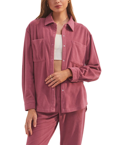 Z Supply Cool Nights Fleece Shirt In Pink