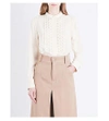 CHLOÉ Eyelet-Embroidered Silk-Crepe De Chine Shirt