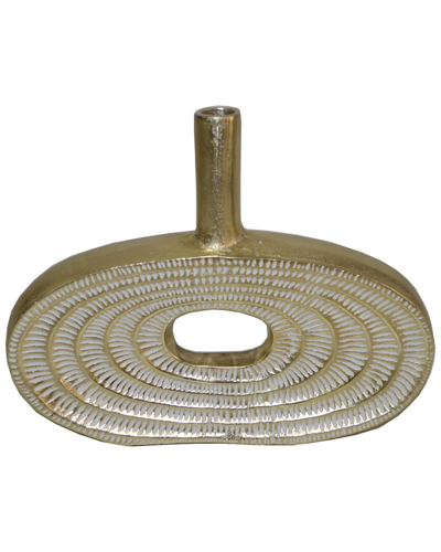 Sagebrook Home 12in Tribal Cut-out Vase In Gold
