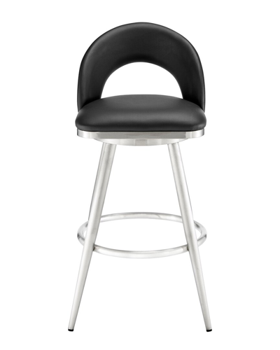 Armen Living Charlotte 26in Swivel Counter Stool In Black