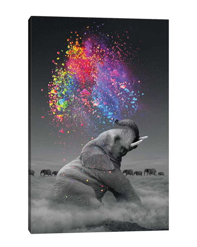 Icanvas Elephant - Color Explosion By Soaring Anchor Designs Wall Art