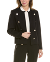 Anne Klein Faux Double Breasted Jacket In Black