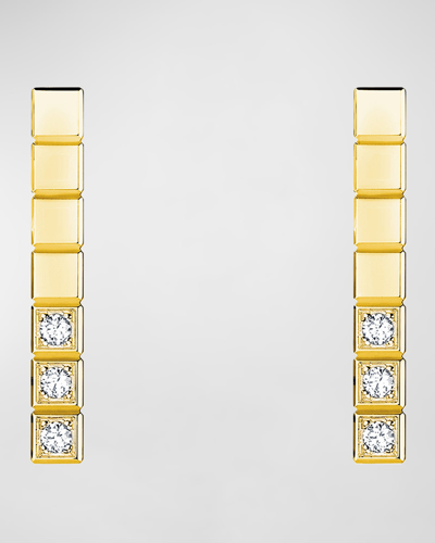 Chopard Yellow Gold And Diamond Ice Cube Pure Earrings In 05 Yellow Gold