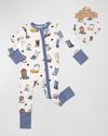 ANGEL DEAR BOY'S BOOTS-PRINT COVERALL WITH BANDANA SET