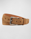 W. Kleinberg Men's Suede Belt In Brown