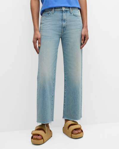 Mother The Rambler Zip Ankle Fray Jeans In I'm With The Band