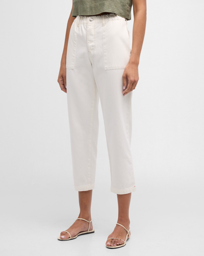 Xirena Mercer Cropped Tapered Cotton Pants In White