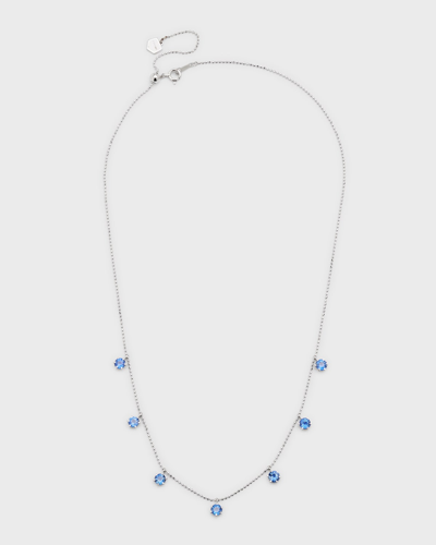 Graziela Gems 18k White Gold Blue Sapphire Floating Necklace In 10 White Gold