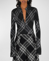 Burberry Signature Check Button-front Shirt In Monochrome Ip Ptt