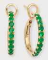 FREDERIC SAGE 18K YELLOW GOLD SMALL ALL EMERALD AND POLISHED INNER HOOP EARRINGS