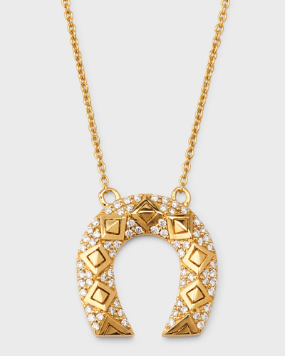 Harwell Godfrey Diamond Mini Horseshoe Necklace In Gold